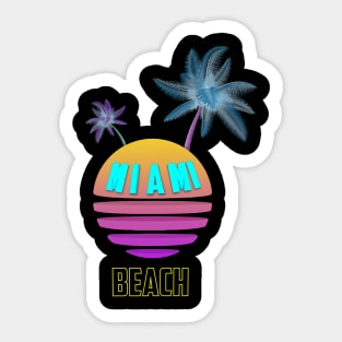 neon Miami beach Sticker